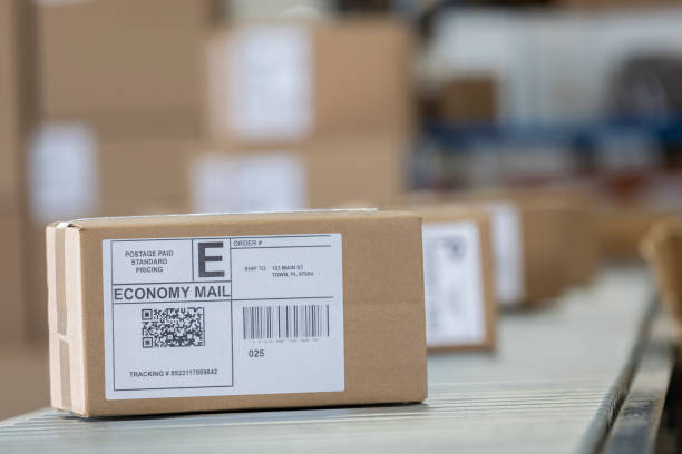 istock Close up of package in distribution warehouse 987736208