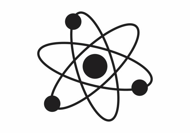 illustrazioni stock, clip art, cartoni animati e icone di tendenza di illustrazione della struttura atomica - atom nuclear energy physics science