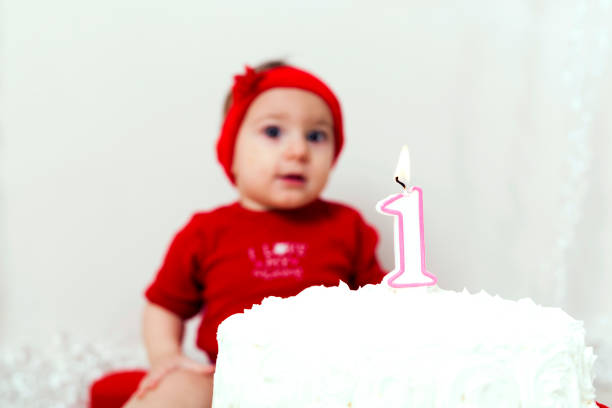 istock cute baby celebrates the 1st birthday 987754072