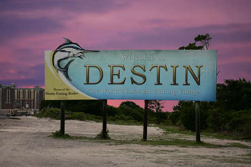 A sign at the entrance to the town.