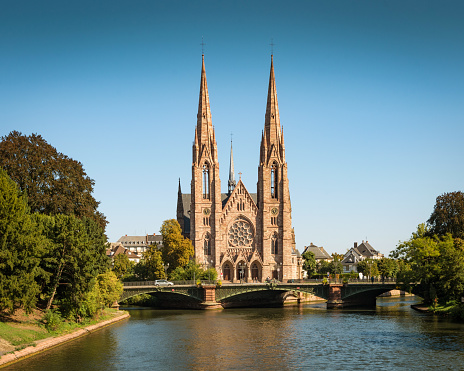 Strasbourg Cathedral / Reformed Church Saint Paul in the Alsace region of France