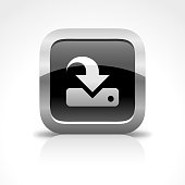 istock Downloading and Hard Drive Glossy Button Icon 987796162
