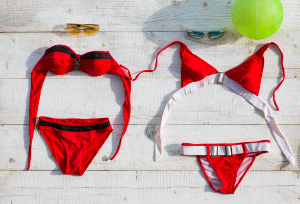 istock swimsuit bikini for beach volleyball and ball 987831646