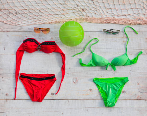 istock swimsuit bikini for beach volleyball and ball 987831828
