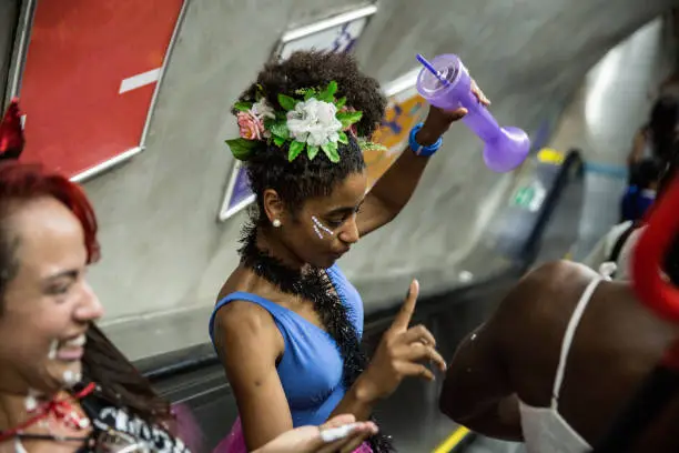 Photo of Friends Having Fun on a Carnaval Celebration in Brazil