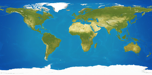 Somalia during sunset highlighted in red on planet Earth with visible country borders. 3D illustration. Elements of this image furnished by NASA.