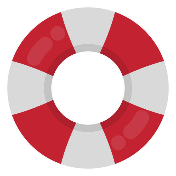 czerwony i biały pierścień float - lifeguard swimming pool summer swimming stock illustrations
