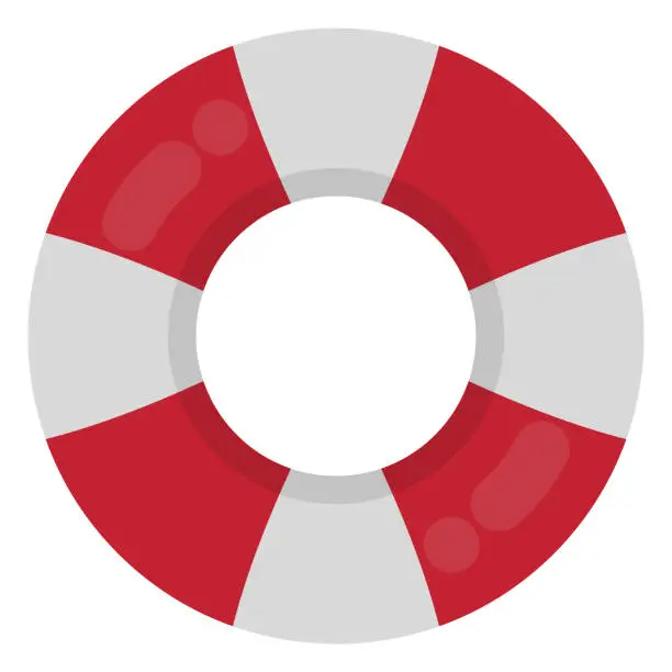 Vector illustration of Red and White Ring Float