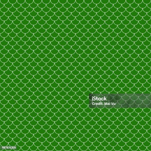 Fish Scales Seamless Pattern Stock Illustration - Download Image Now - Animal Scale, Green Color, Fish