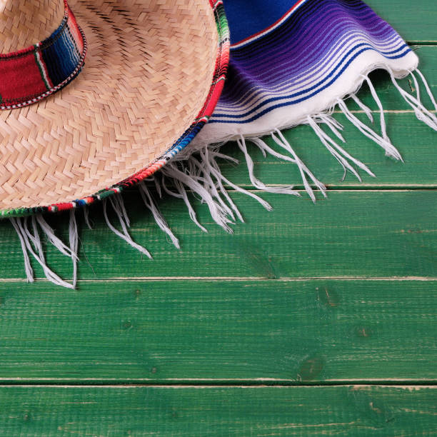 istock Mexico wood background mexican sombrero cinco de mayo square 987886506