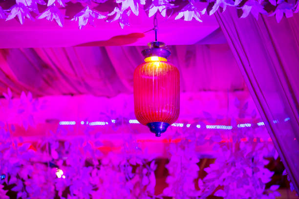 istock Light bulb decor in outdoor party & Wedding 987886526