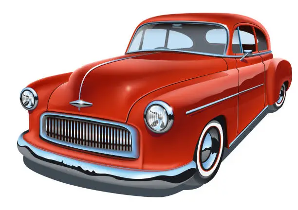 Vector illustration of Vintage realistic classic car
