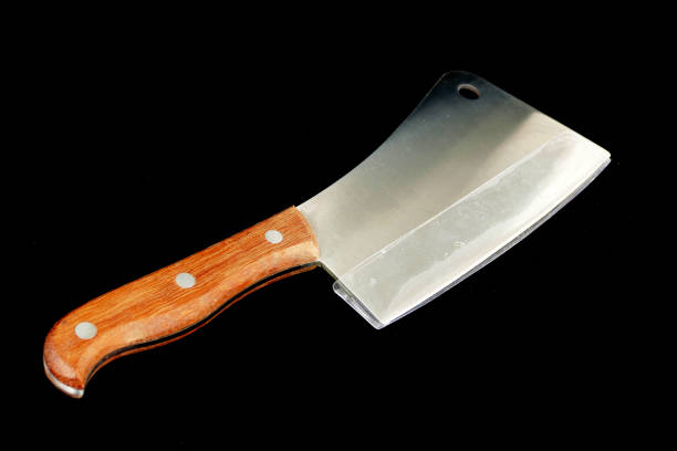 istock chopping knife on black back ground, line knife on black back ground, 987886928