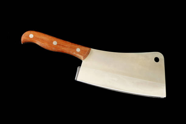 istock chopping knife on black back ground, line knife on black back ground, 987887124