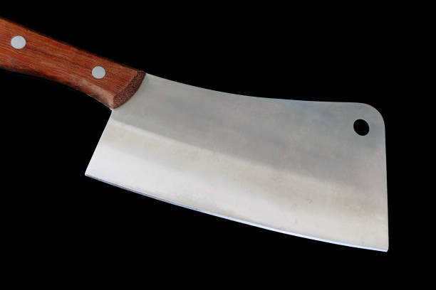 istock chopping knife on black back ground, line knife on black back ground, 987887424