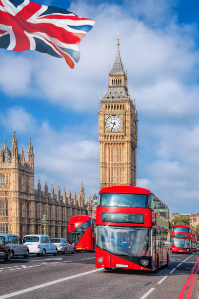 istock Big Ben with buses in London, England 987887964