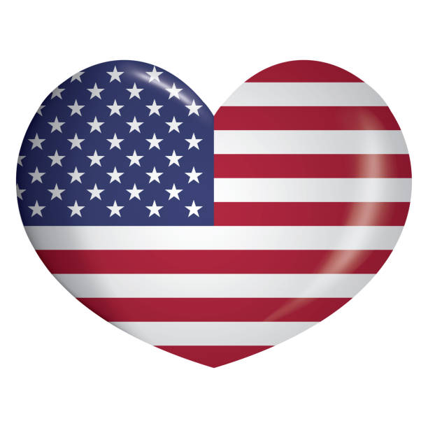istock Illustration heart icon with USA flag. Ideal for catalogs of institutional materials and geography 987896320
