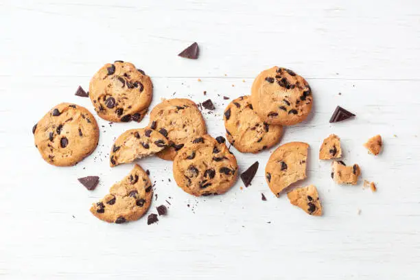 Photo of Cookies with chocolate chips.