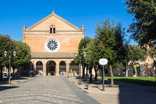 The abbey Santa Maria in Castagnola is a fine example of romanesque architecture in Chiaravalle, a small town near Ancona, Italy