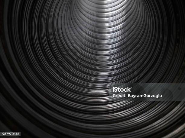 Inside Of A Pipe Stock Photo - Download Image Now - Abstract, Black Color, Bright