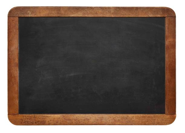 Empty green chalkboard texture hang on the white wall. double frame from greenboard and white background. stock photo