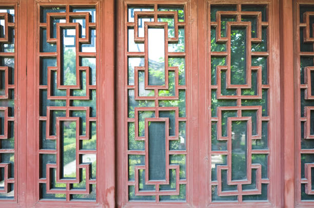 istock Wooden Chinese style window 988018048