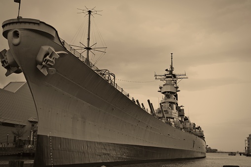 Battleship USS Wisconsin displayed at Norfolk Virginia