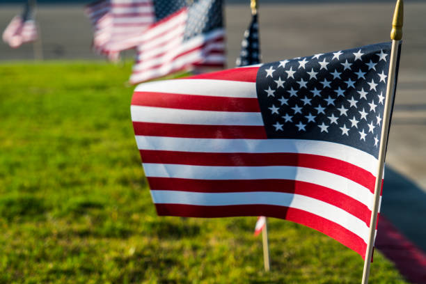 istock 4th of July American Flags out for celebration 988039684