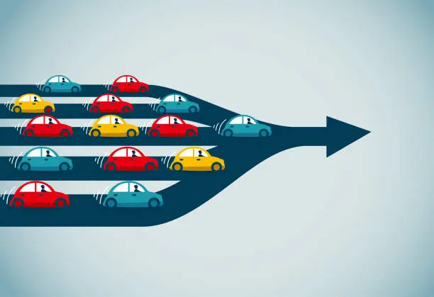Vector illustration of traffic jam