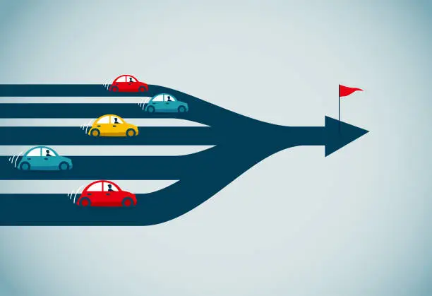 Vector illustration of traffic jam