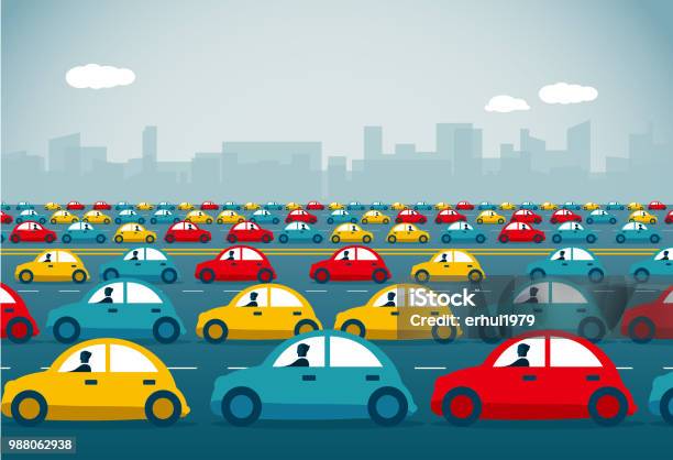 Rush Hou Stock Illustration - Download Image Now - Car, Traffic, Traffic Jam