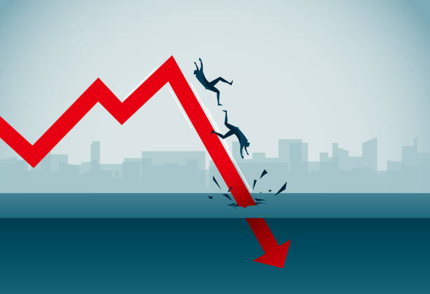 stock market crash vector art illustration