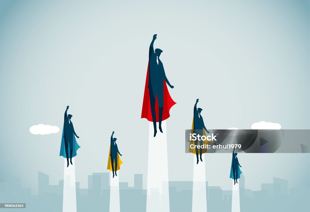 leadership commercial illustrator Superhero stock vector