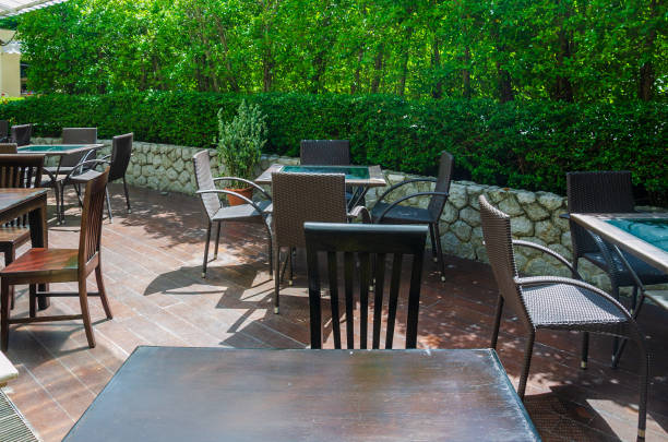 istock Chairs in the garden 988079784