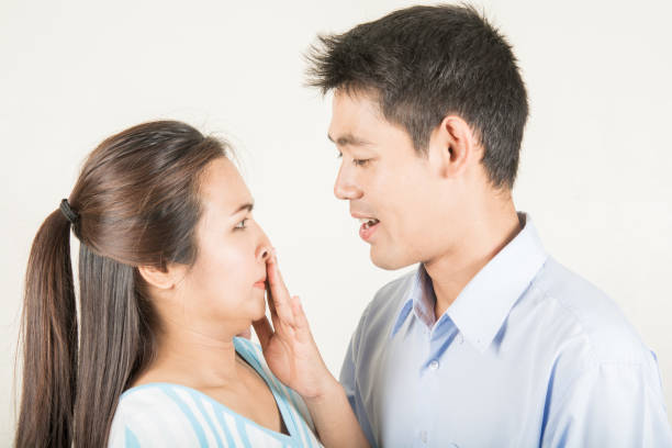 istock Breath of in men on white 988085614