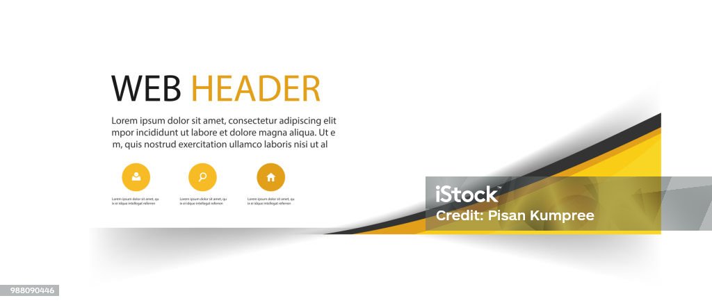 Yellow Header Background Image Abstract Web Header Design Yellow Background Vector Image Stock ...