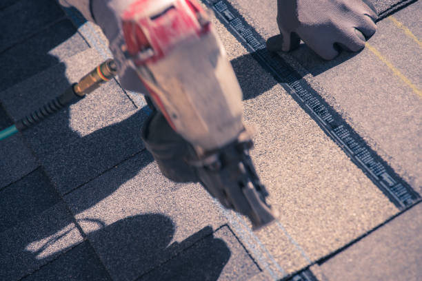 istock Installing new roof with nail gun 988113284