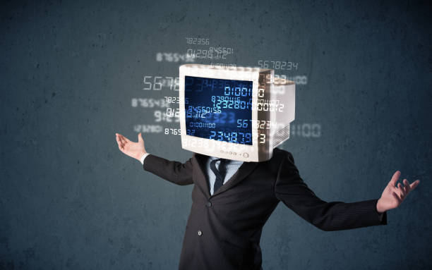 istock Human cyber monitor pc calculating computer data concept 988133798