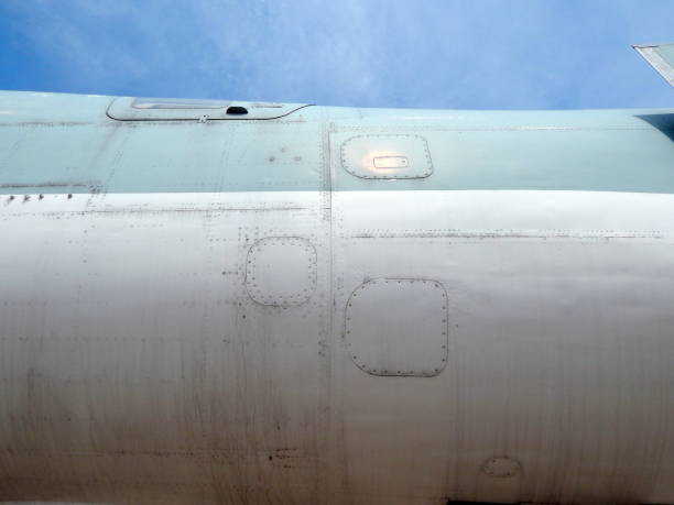 istock Aviation textures plating of aircraft and helicopter rivets 988139000