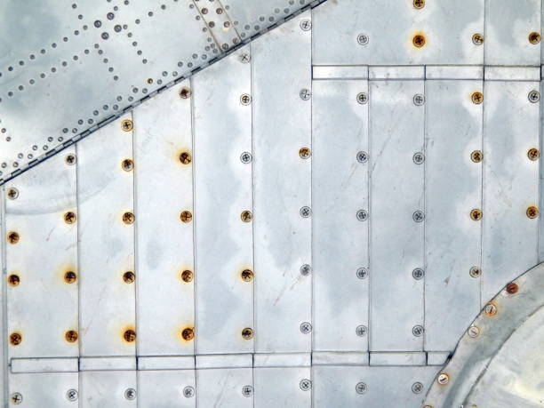 istock Aviation textures plating of aircraft and helicopter rivets 988139146