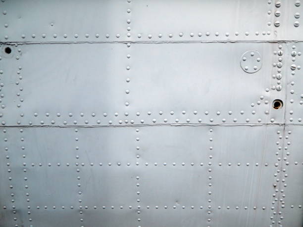 istock Aviation textures plating of aircraft and helicopter rivets 988139238