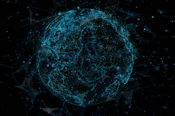 istock 3d illustration of detailed virtual planet Earth. Technological digital globe world. 988178892