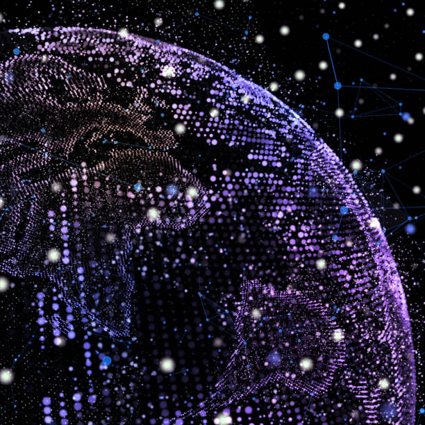 istock 3d illustration of detailed virtual planet Earth. Technological digital globe world. 988183438