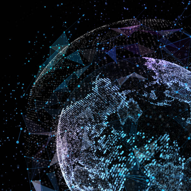 istock Detailed virtual planet Earth. Technological digital globe world. 3d illustration. 988186844
