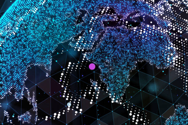 istock Communication of people in a social network without boundaries. Connection lines Around Earth Globe.The concept of social network. 3d illustration. 988189218