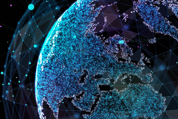 istock Earth, representing global network connection, international meaning. Data network. 3d illustration. 988190954
