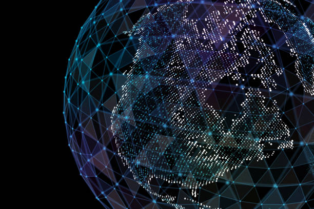 istock Detailed virtual planet Earth. Technological digital globe world. 3d illustration. 988191844
