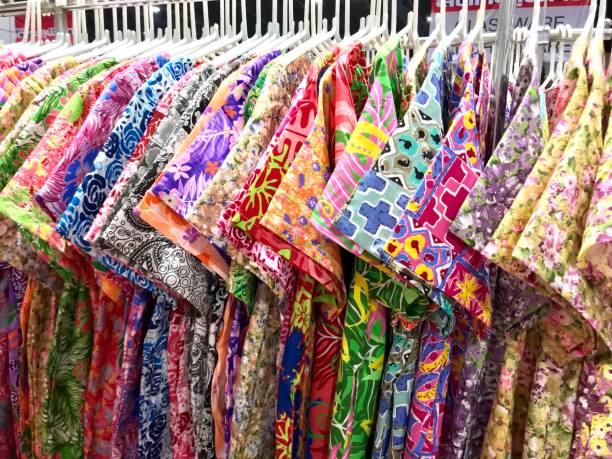 istock Colorful clothes selling in clothing store 988214970