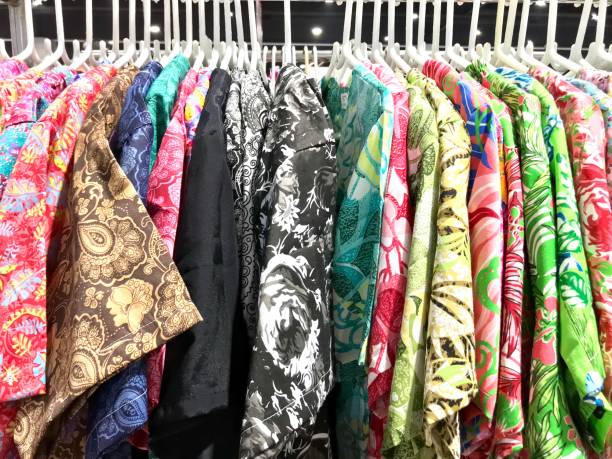 istock Colorful clothes selling in clothing store 988214980
