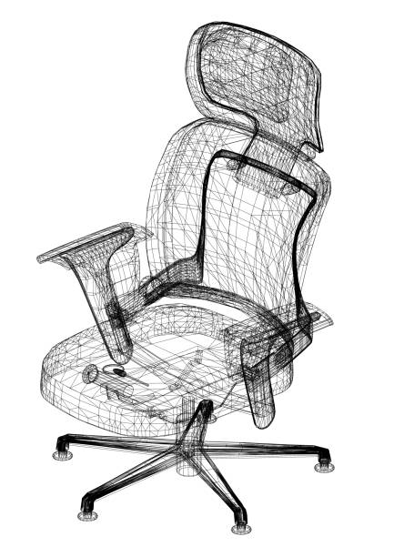 istock Office Chair Design Architect Blueprint - isolated 988215268
